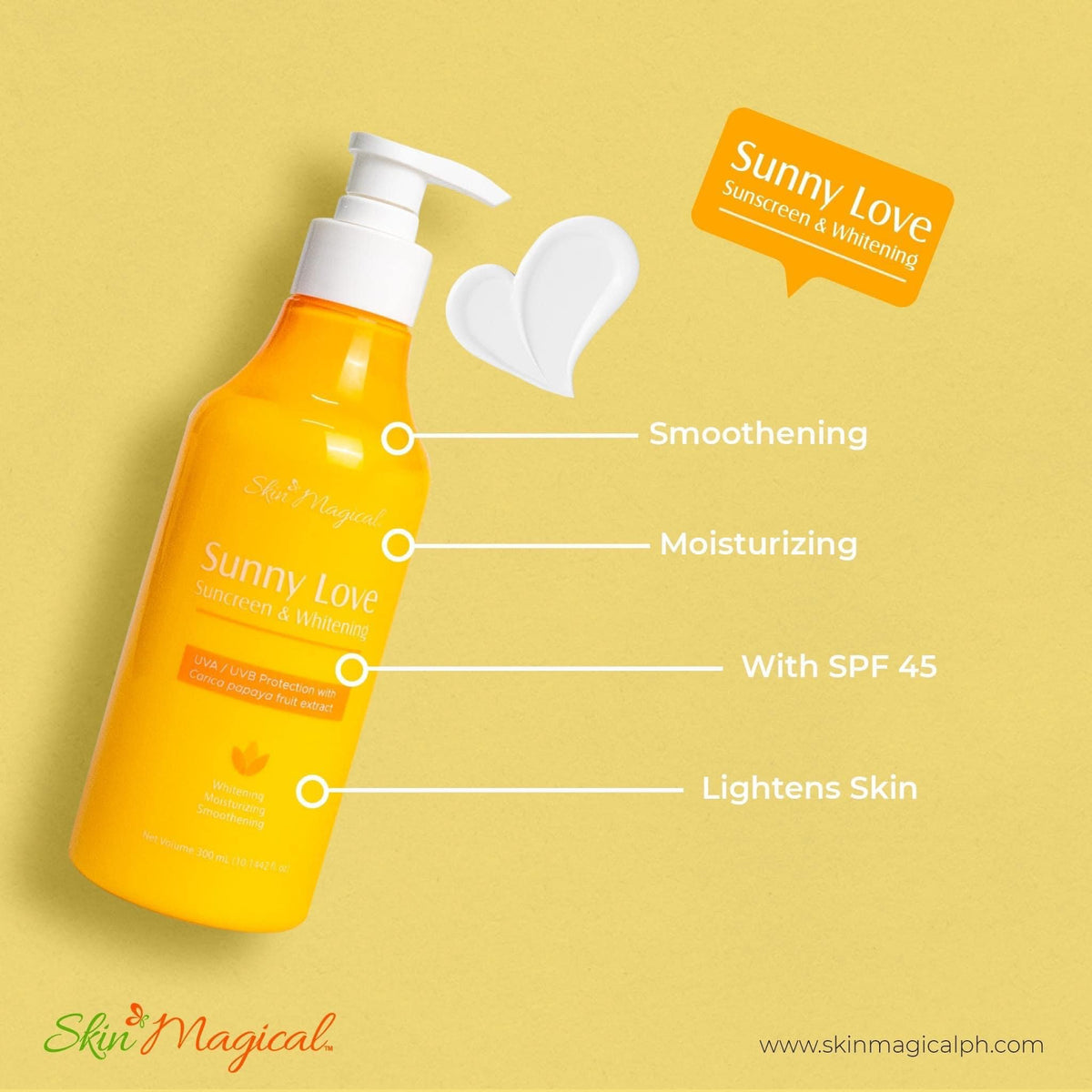 Skin Magical SUNNY LOVE Sunscreen Whitening Lotion 300 ML