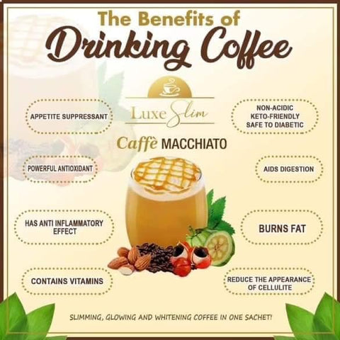 Luxe Slim Caffe Macchiato - Slimming Coffee w/ Collagen & Glutathione - 10 sachetp