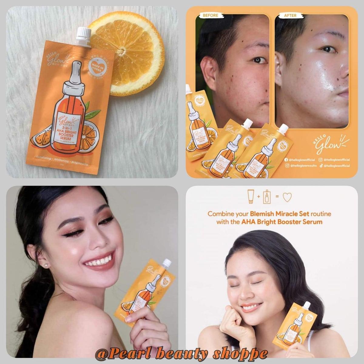 HELLO GLOW 3in1 AHA Bright Booster Serum 20g My Care Kits