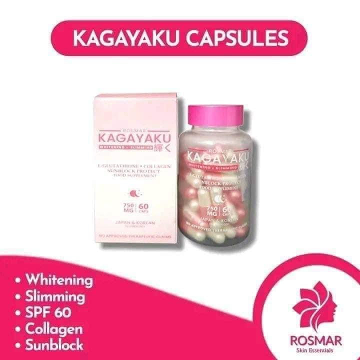 Rosmar Kagayaku - Whitening Slimming Food Supplement - 60 Capsules 