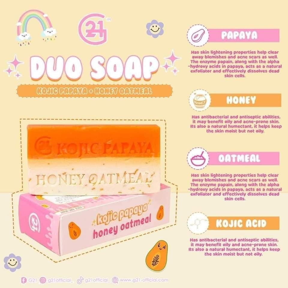 G21 Kojic Papaya Honey Oatmeal Soap - Duo Soap