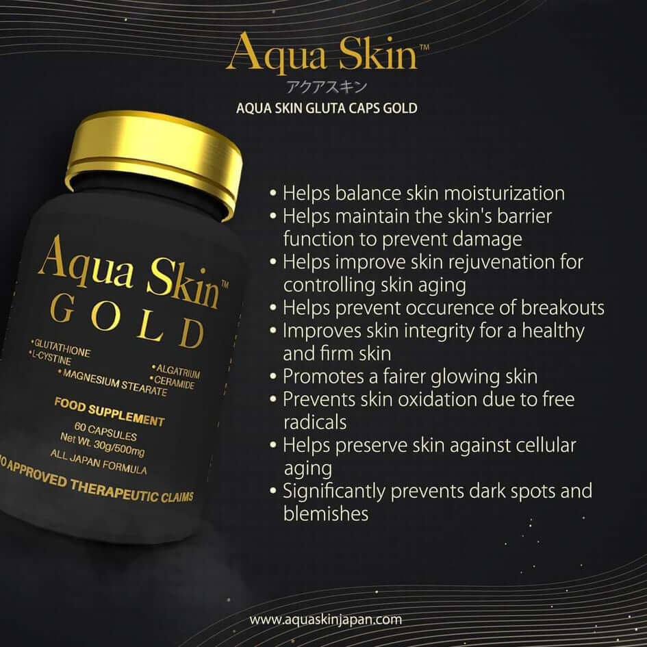 Aqua Skin Gold Glutathione Capsule - 60 counts