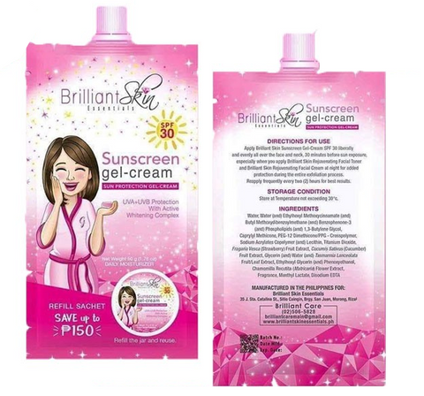 Brilliant Skin Essentials Sunblock / Sunscreen Cream Refill Sachet 50g