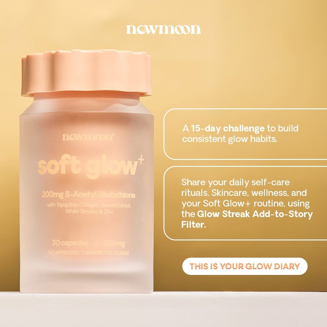 Soft glow New moon 200mg S-Acetyl Glutathione Whitening 30caps My Care Kits Soft glow New moon 200mg S-Acetyl Glutathione Whitening 30caps My Care Kits