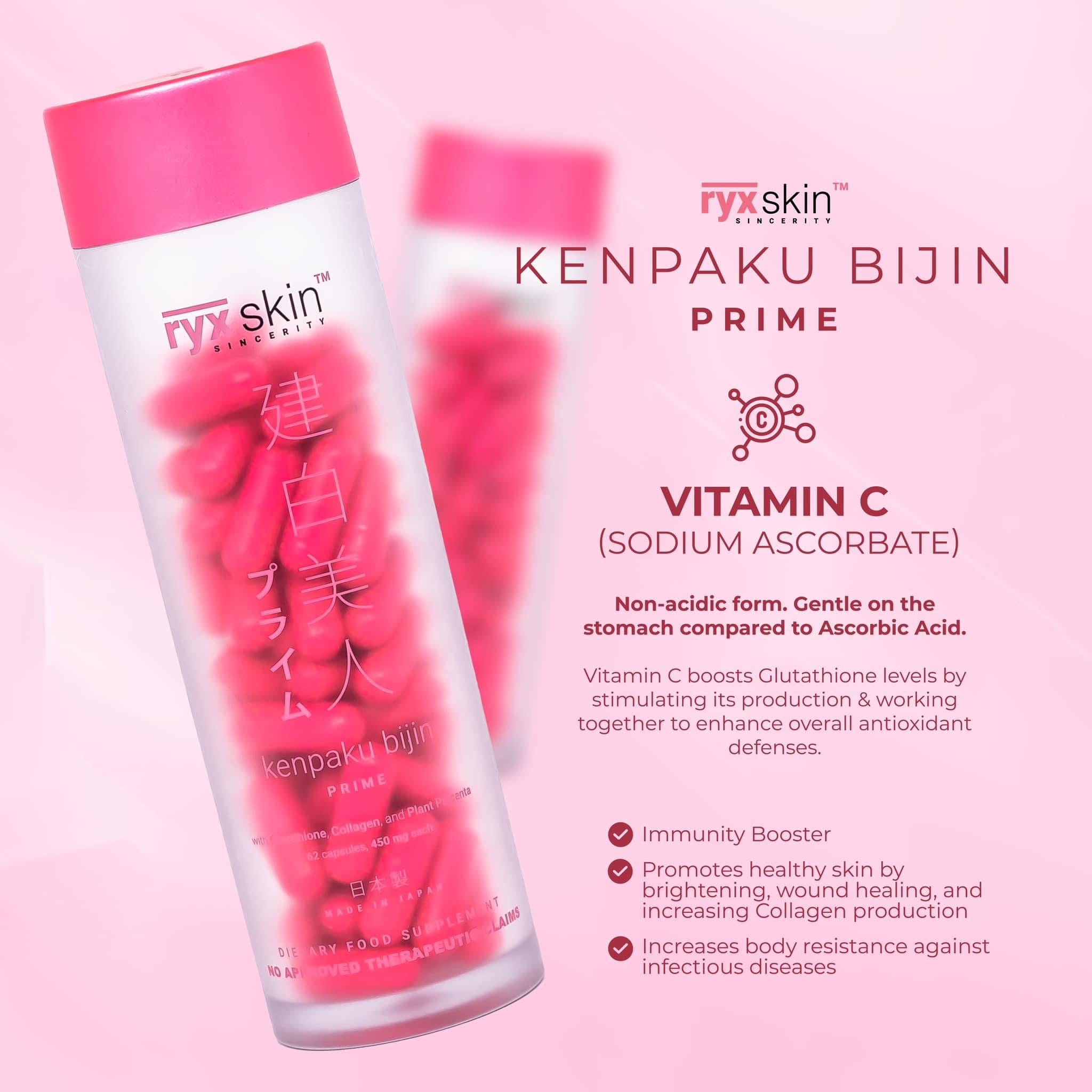 Ryx Skin Kenpakubijin Glutathione Capsul | 62 capsule | made in Japan