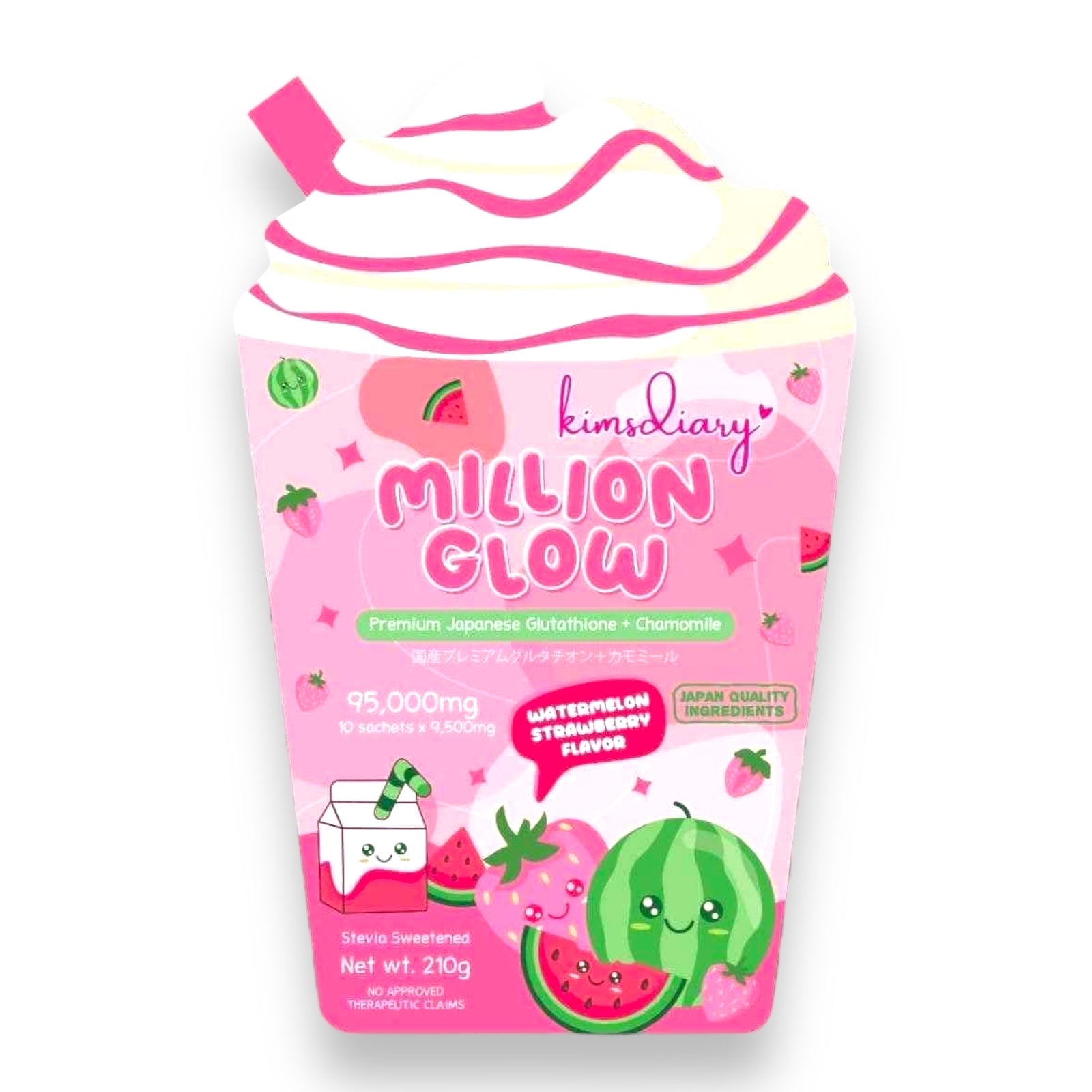 Kimsdiary - Million Glow Watermelon Strawberry Flavor 21g x 10