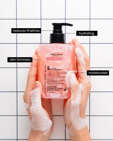 Perfect Glow - SkinGlowry - 5% Acetyl Hexapeptide-8 Galaxy Pink Hexapeptide Tender Skin Body Wash 400ml