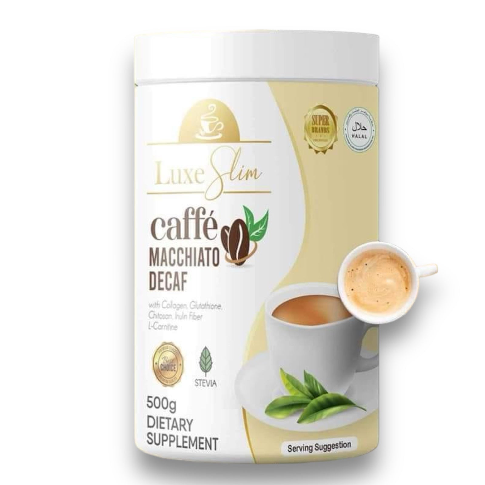 Luxe Slim - Macchiato DECAF - CANISTER - DECAF 500mg