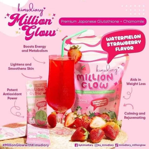 Kimsdiary - Million Glow Watermelon Strawberry Flavor 21g x 10