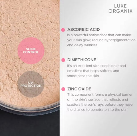 Luxe Organix - 24H Zero Sebum Instant Pore Blurring Weightless Matte Powder - Spf 50 Pa++++