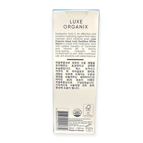 Luxe Organix - AQUA LOCK Hyaglow White serum 30 ml