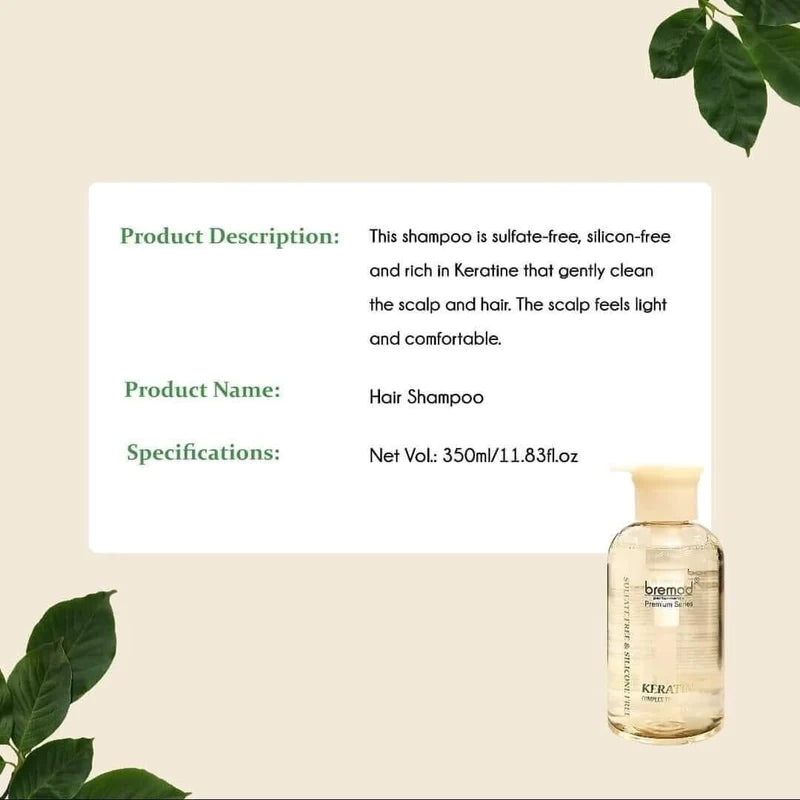 Bremod - Premium Series - Keratin Complex Treatment - HAIR SHAMPOO 350 ML