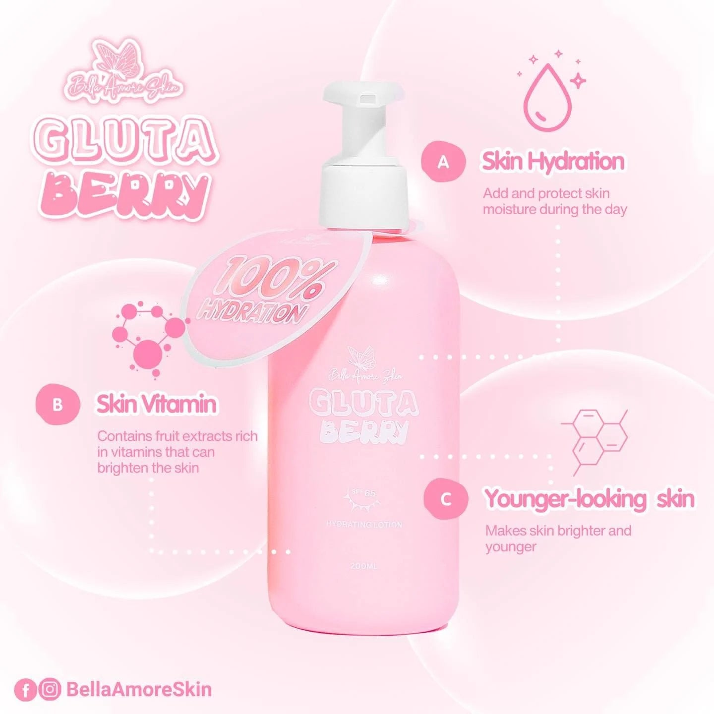 BELLA AMORE - Gluta Berry Lotion 200ml
