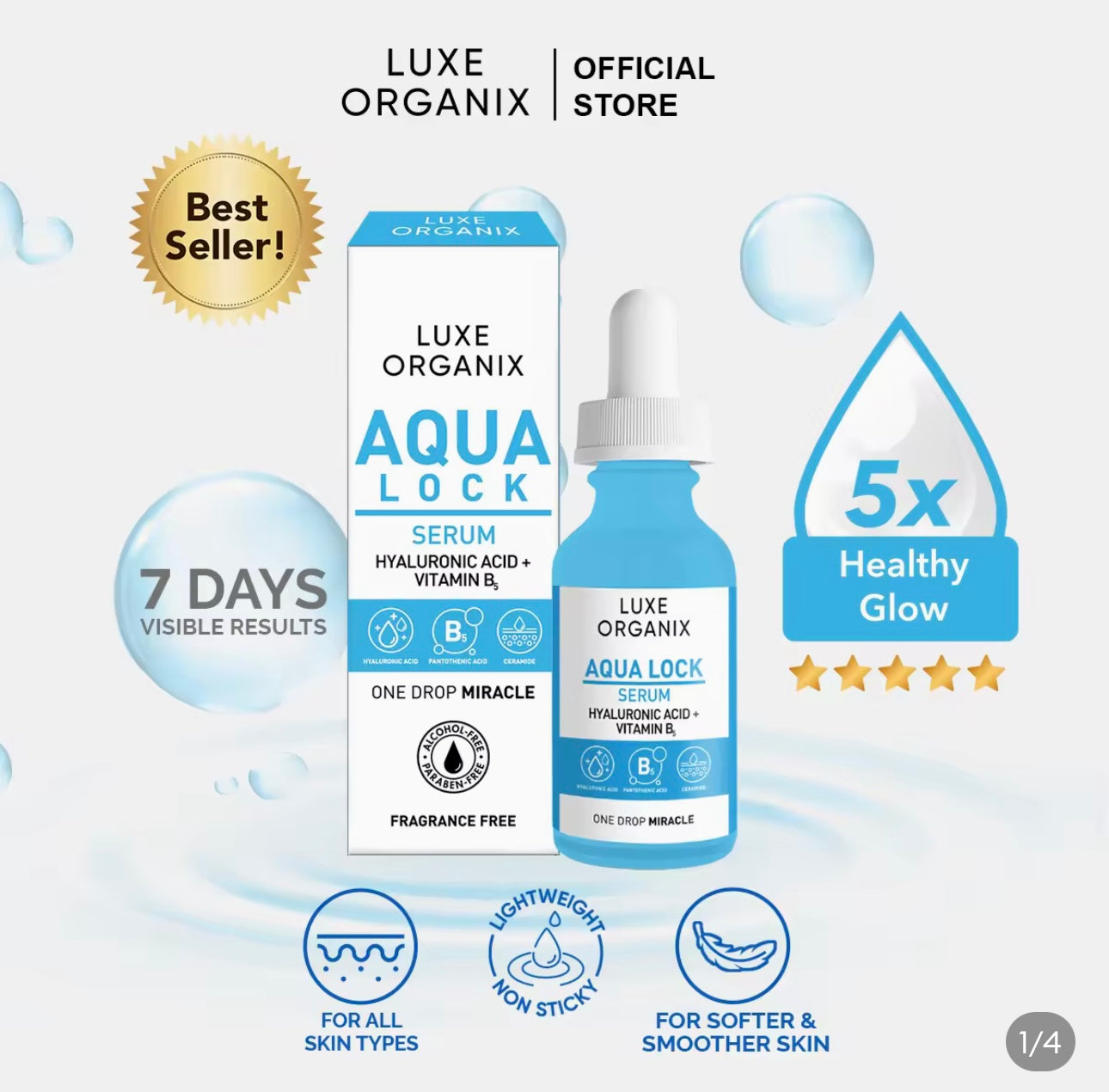 Luxe Organix - AQUA LOCK Hyaglow White serum 30 ml
