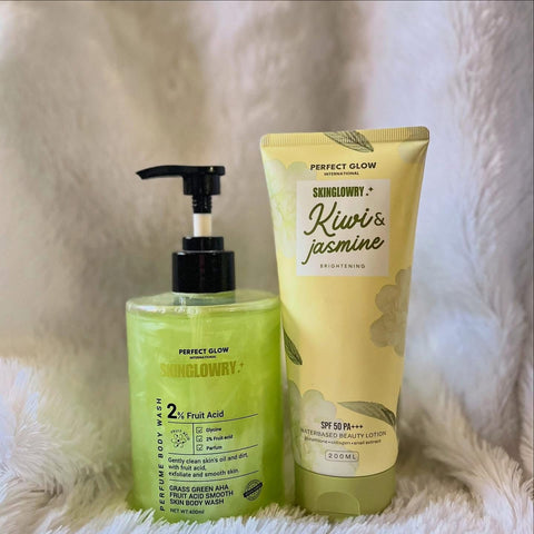 Perfect Glow - SkinGlowry - 2% Fruit Acid Grass Green AHA Fruit Acid Smooth Skin Body Wash 400ml