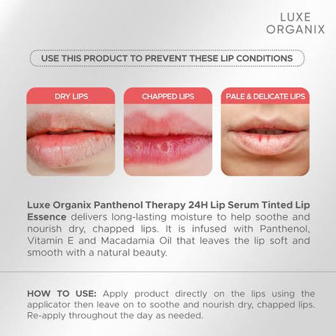 Luxe Organix - Panthenol Therapy 24H LIP SERUM -  Tinted Lip Essence 10g