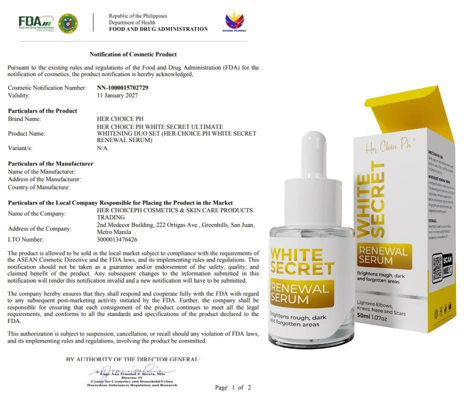 Her Choice - White Secret - RENEWAL SERUM 50ml