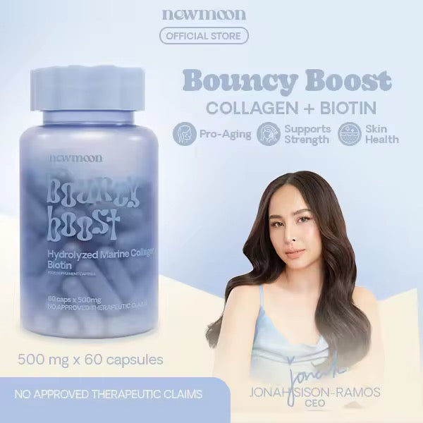 Newmoon - Bouncy Boost Hydrolyzed Marine Collagen + Biotin Food Supplement 60caps
