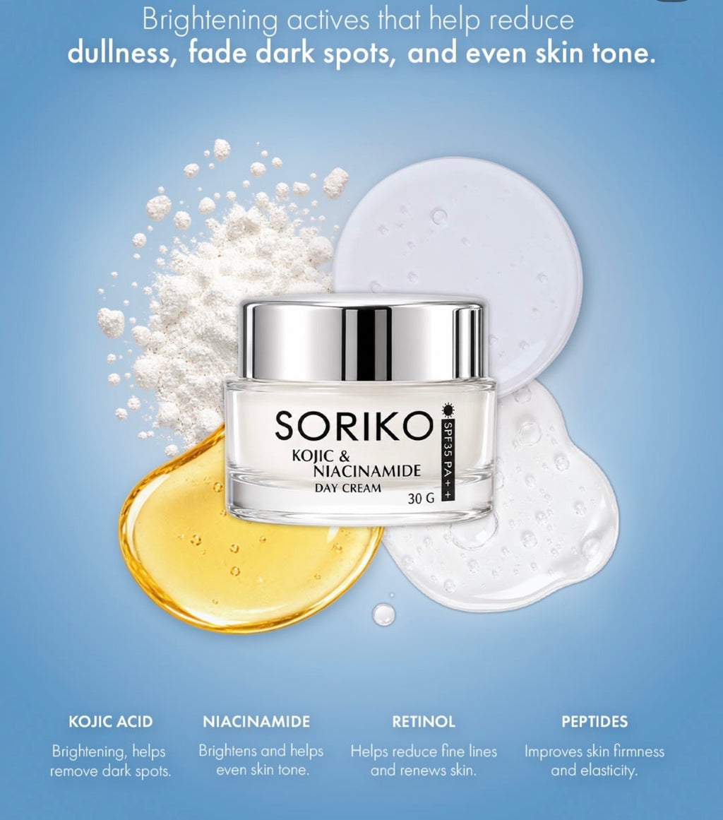 SORIKO - Kojic & Niacinamide Day Cream SPF35 PA++ – 30g