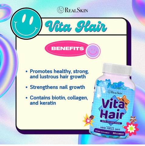 REAL SKIN - VITA HAIR 60 Gummies ( BLUE )