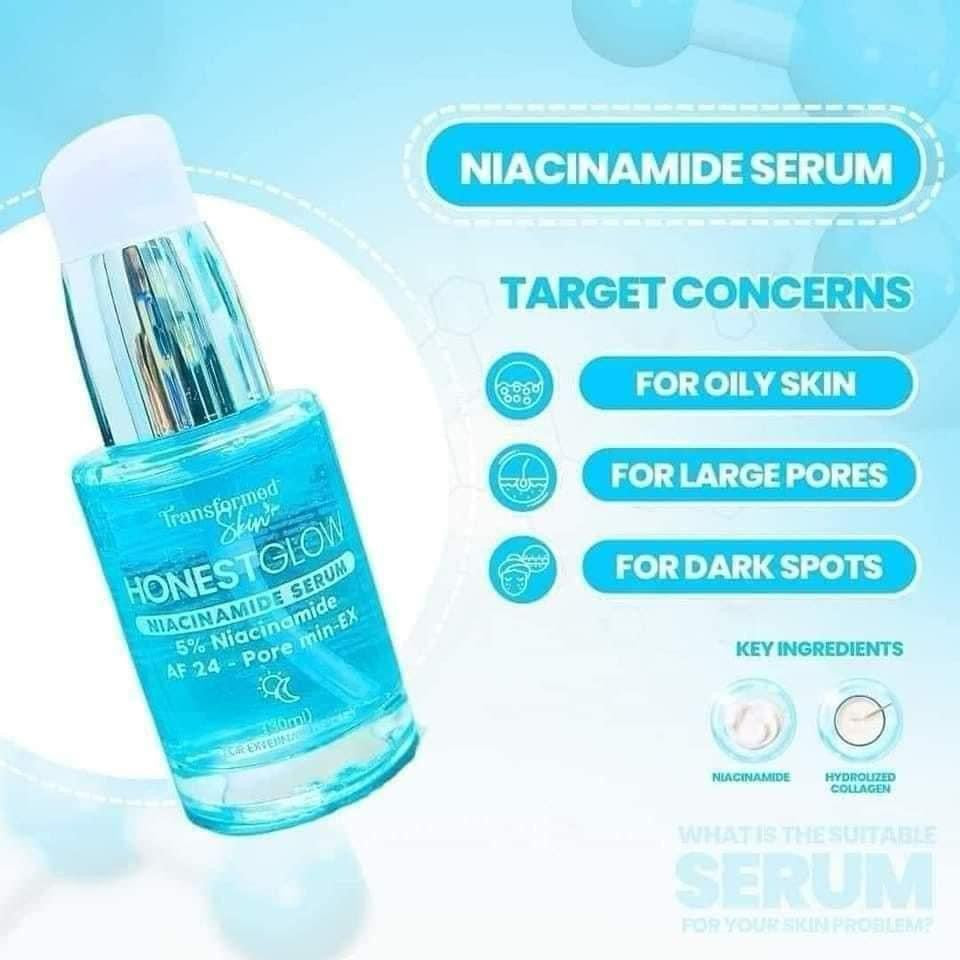 Transformed Skin - HONEST GLOW Niacinamide Serum 30 ML ( Blue )