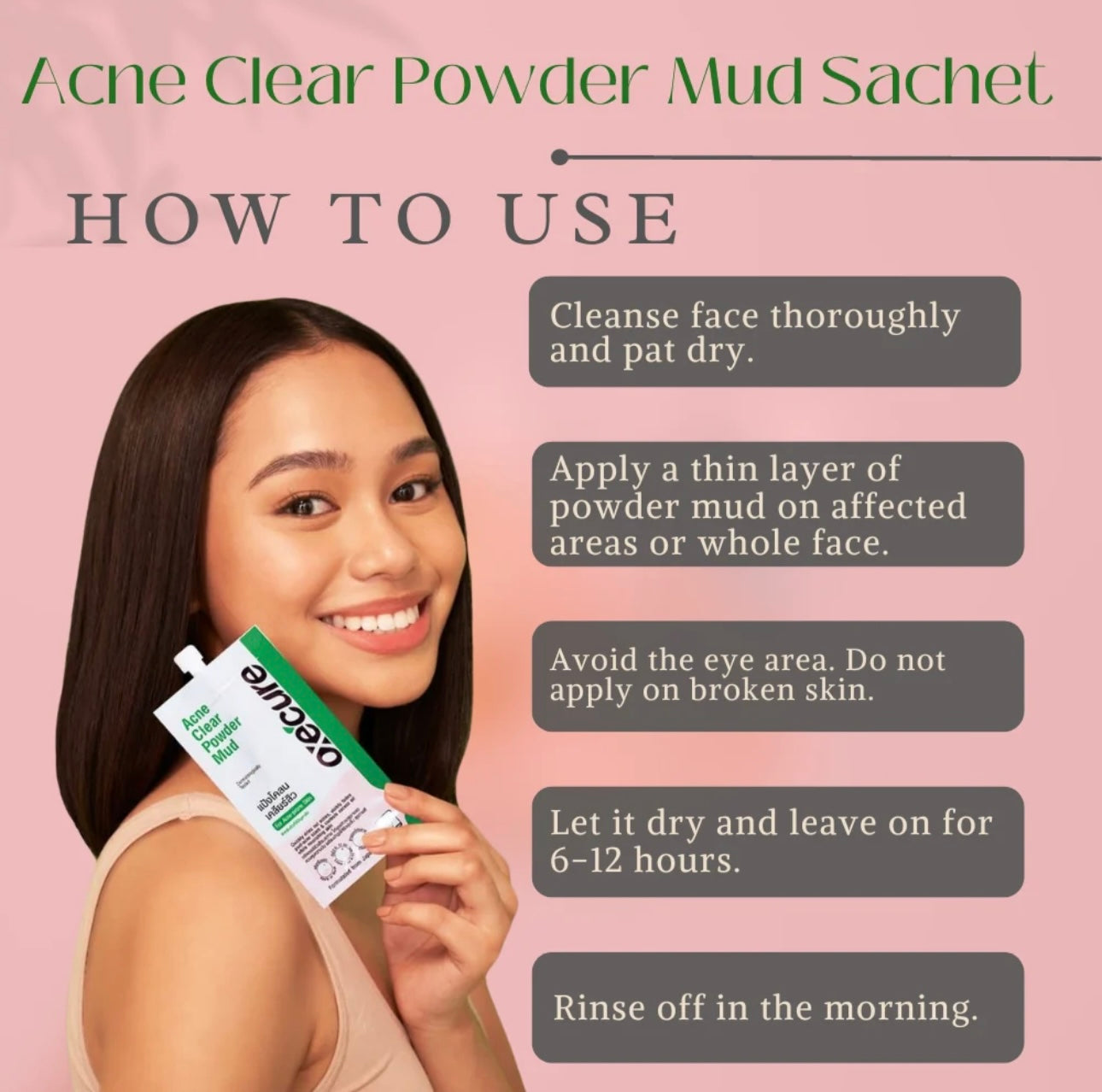 Oxecure - Acne Clear Powder Mud Sachet 5g ( 1 sachet only )