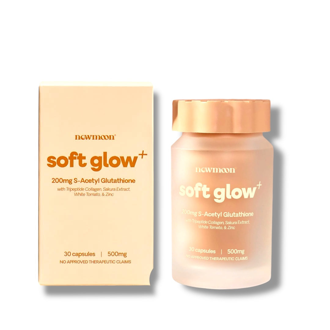 Soft glow New moon 200mg S-Acetyl Glutathione Whitening 30caps – My Care Kits