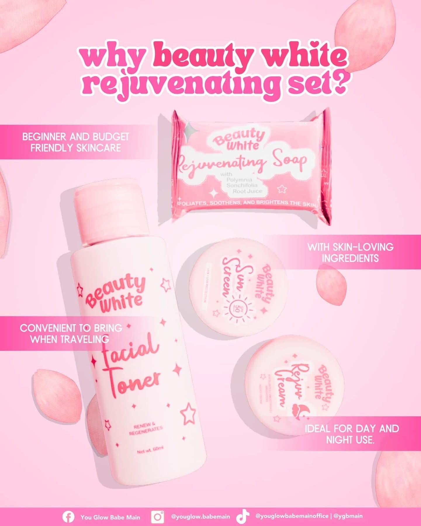 You Glow Babe - Beauty White REJUV SET - Rejuvenating Facial Set