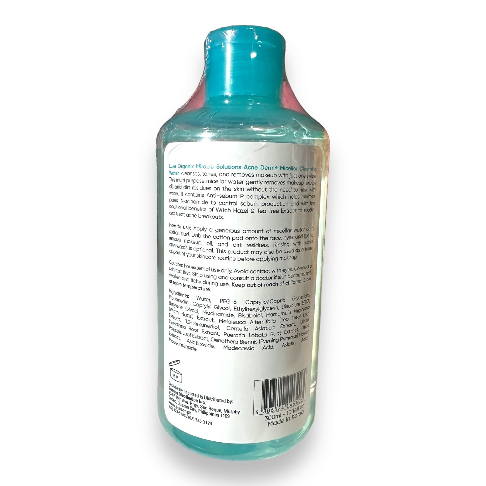 Luxe Organix - Miracle Solutions Acne Derm+ Micellar Cleansing Water - Anti Sebum 300mL