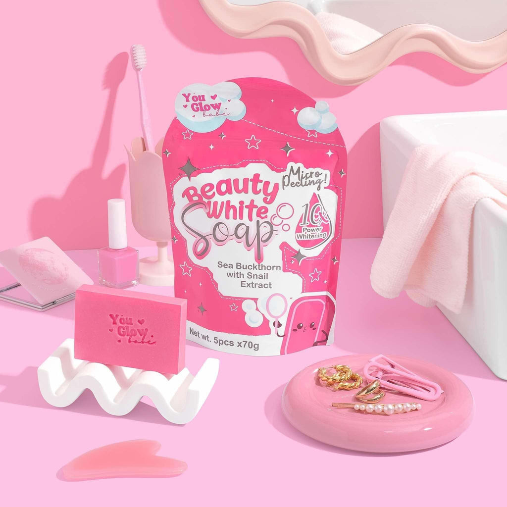 You Glow Babe - BEAUTY WHITE SOAP - Sea Buckhorn with Snail Extract ( 5 X 70g soap )