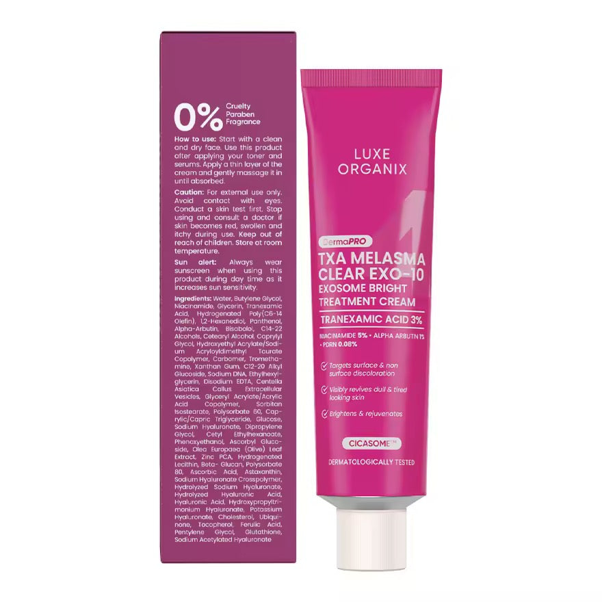 Luxe Organix - TXA Melasma Clear Exo-10 Exosome Bright TREATMENT  CREAM 30g