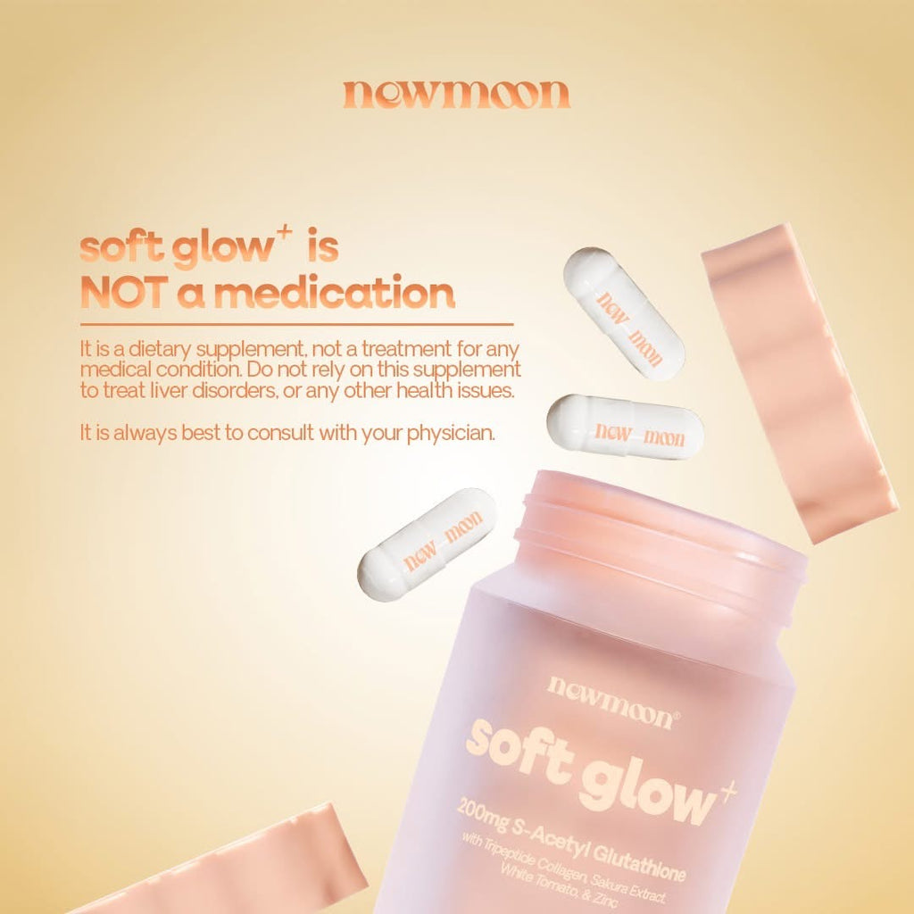 Soft glow New moon 200mg S-Acetyl Glutathione Whitening 30caps