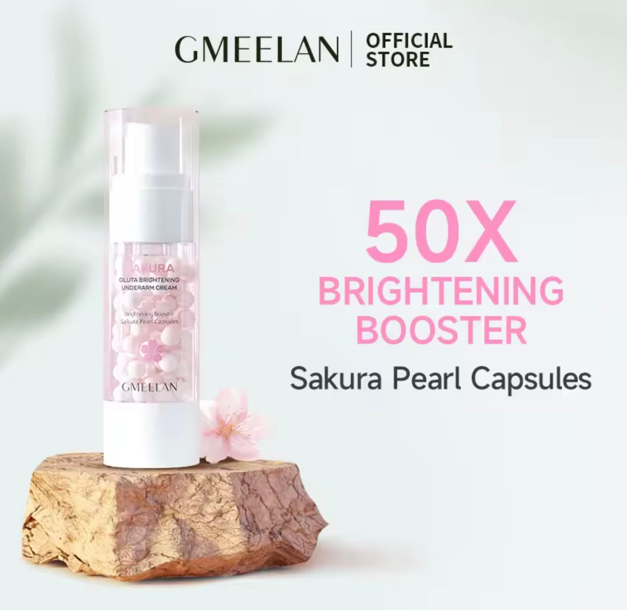 GMEELAN - Sakura GLUta Whitening Underarm Cream - 50X Brightening Booster Sakura Pearl Capsules 30g