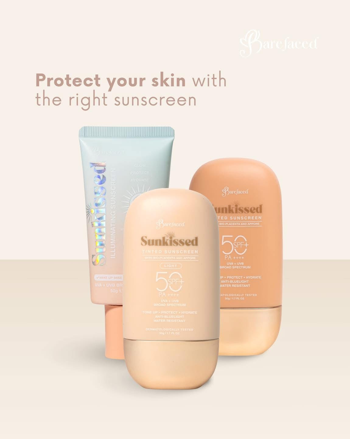 Barefaced - Sunkissed Tinted Sunscreen “LIGHT” 50g - ( LIGHT )