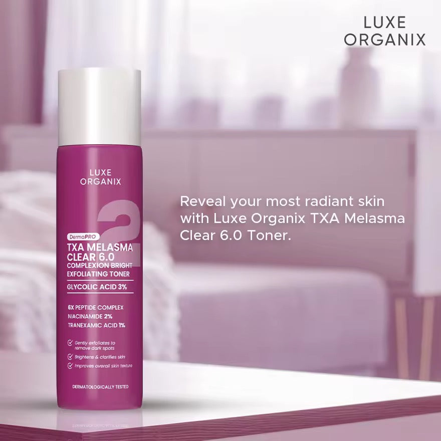 Luxe Organix - TXA Melasma Clear 6.0 Complexion Bright  “EXFOLIATING TONER” - 150ml