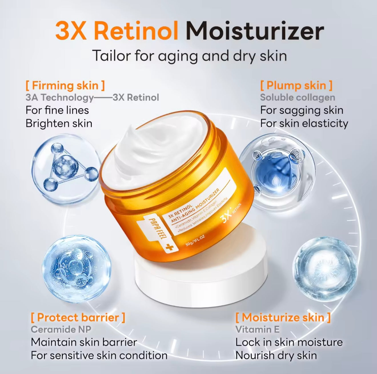 Papa Feel - 3x Retinol Anti-aging Moisturizer 30g – My Care Kits