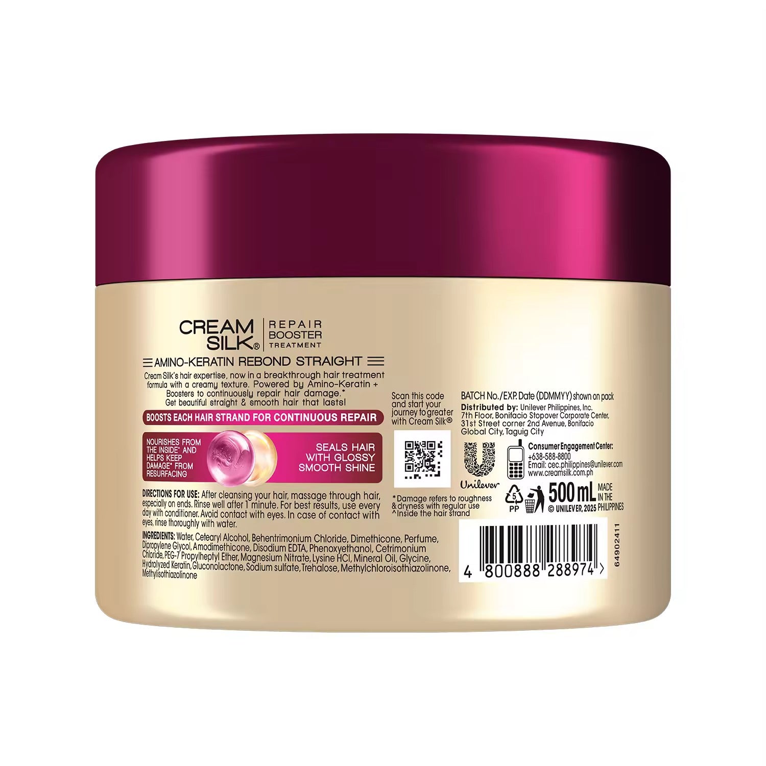 CreamSilk - Repair Booster Treatment “AMINO - KERATIN” Rebond Straight 500ml