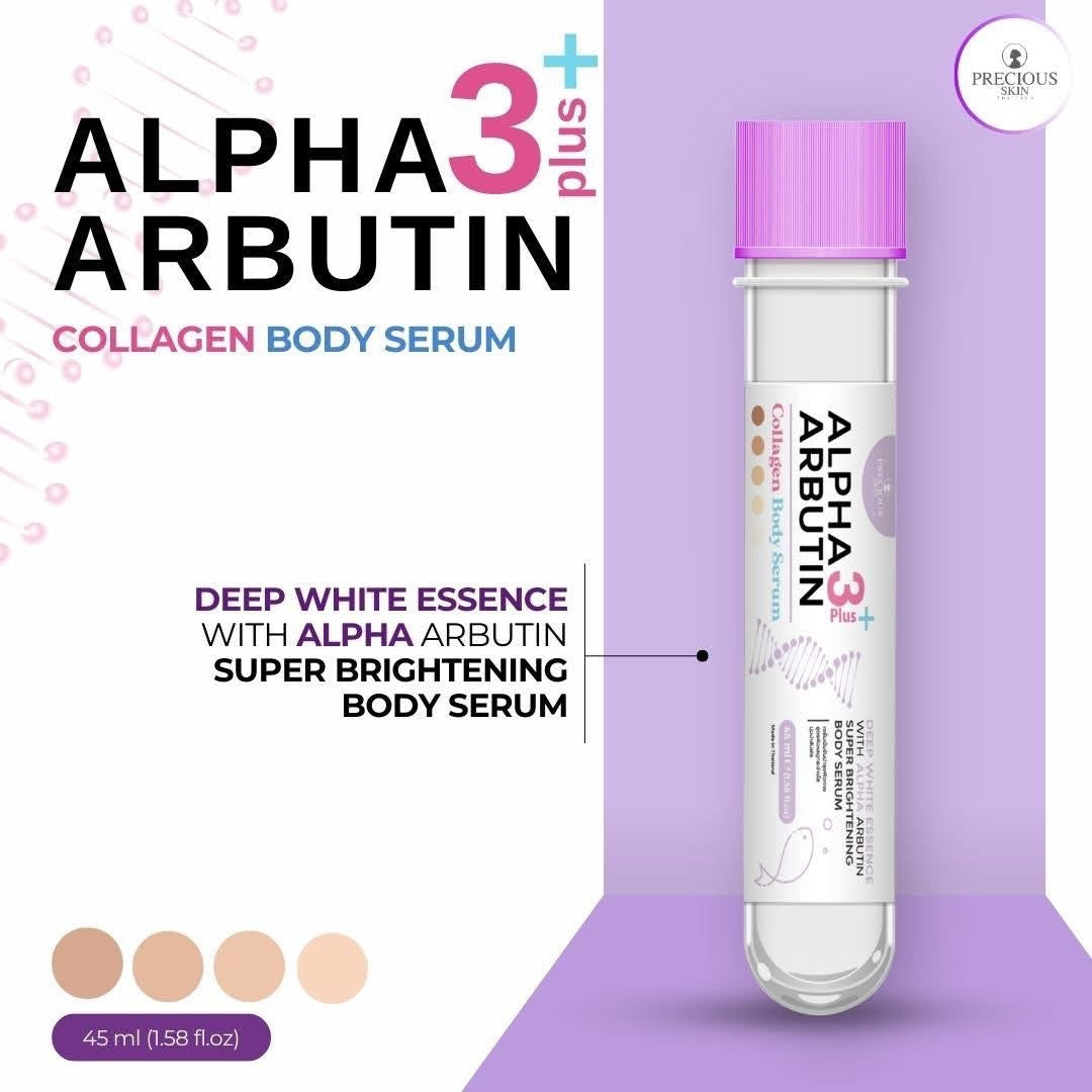 Precious Skin Alpha Arbutin 3+ Collagen Body Serum - Deep White Essence With Alpha Arbutin 45ml ( purple lid )