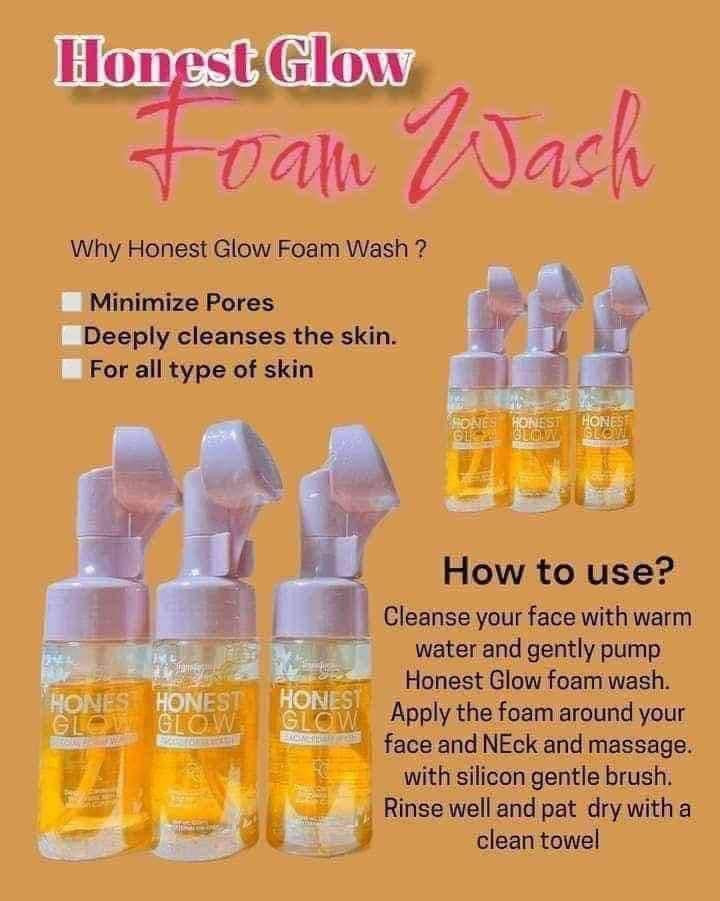 Transformed Skin - HONEST GLOW FACIAL FOAM WASH 120 ML ( yellow )