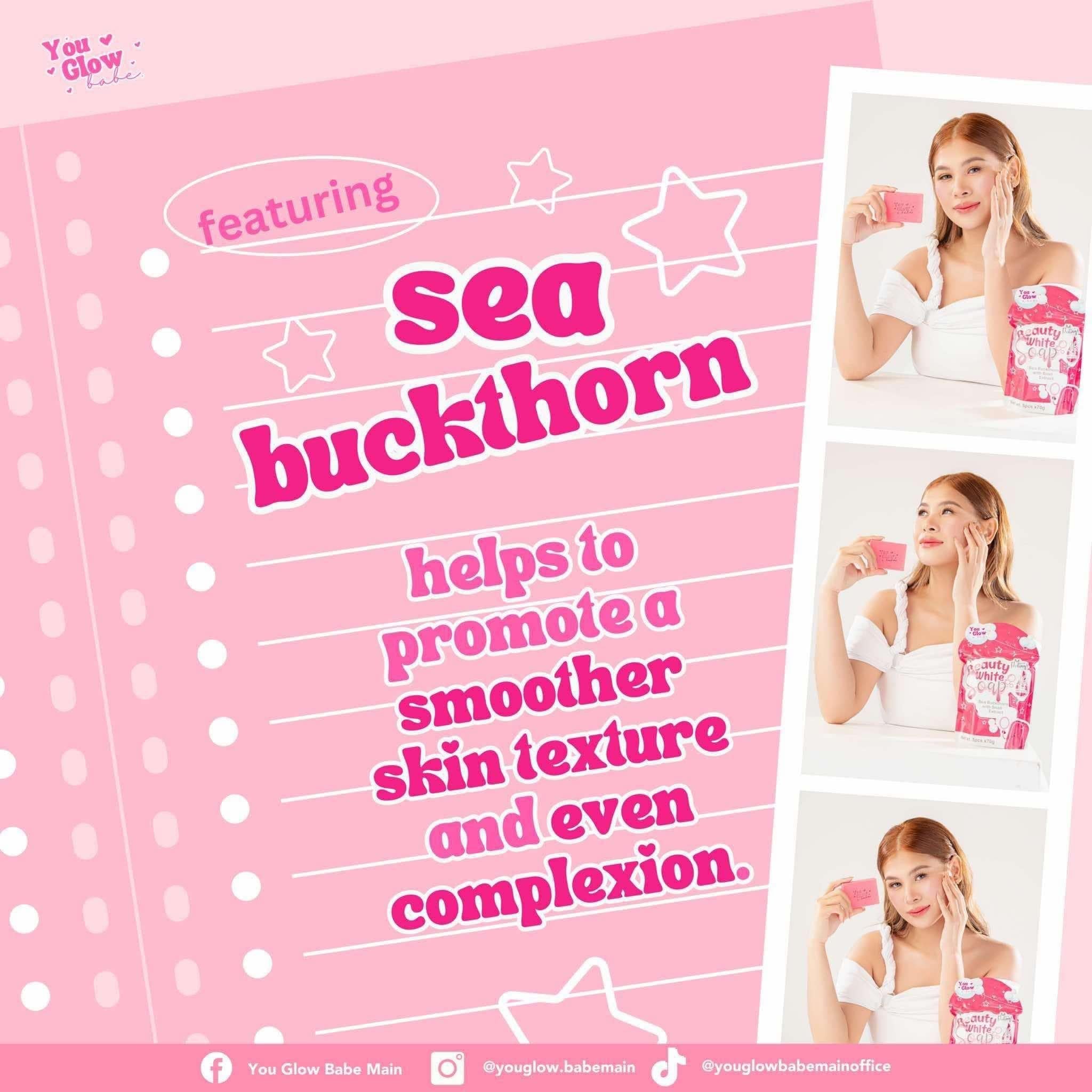 You Glow Babe - BEAUTY WHITE SOAP - Sea Buckhorn with Snail Extract ( 5 X 70g soap )