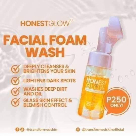 Transformed Skin - HONEST GLOW FACIAL FOAM WASH 120 ML ( yellow )