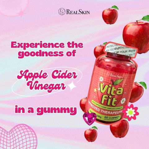 REAL SKIN - VITA FIT - Keto Apple Cider Binegar Gummies - 60 Gummies ( RED )