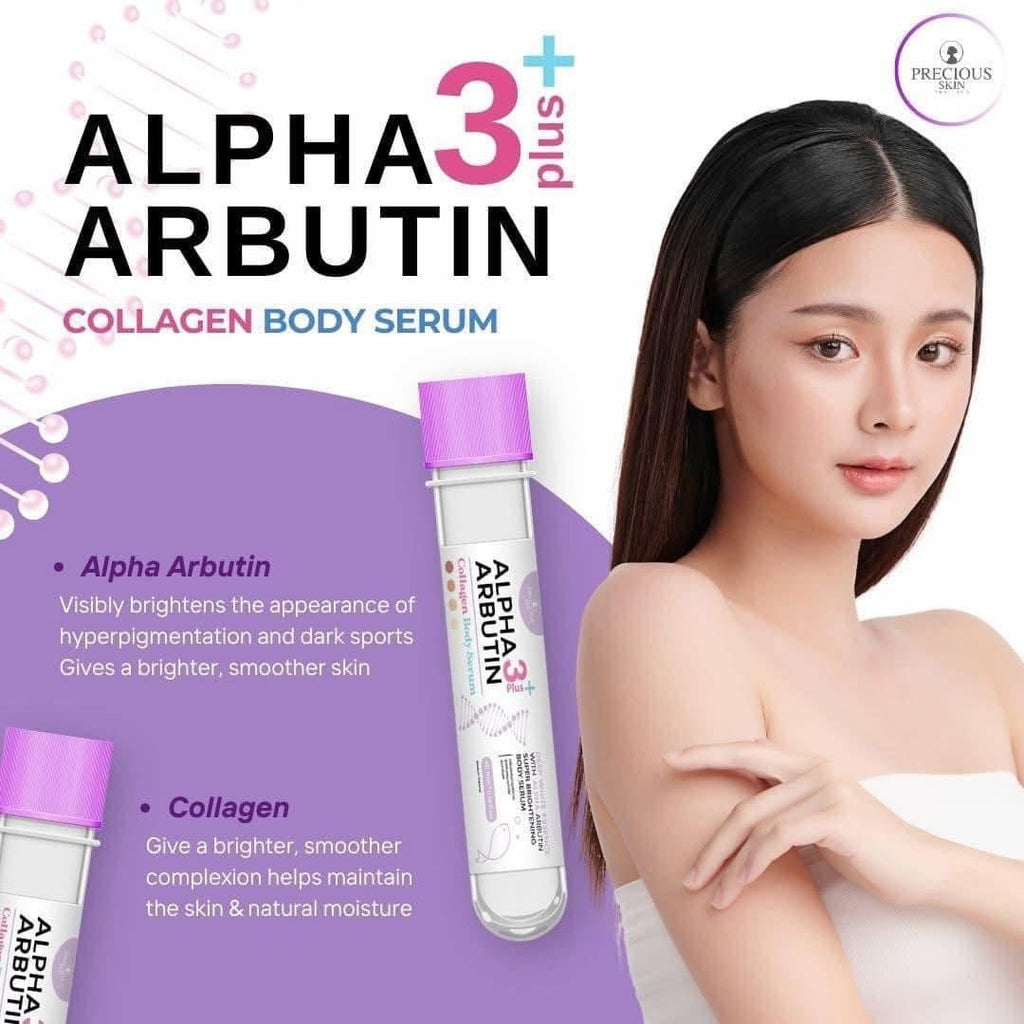 Precious Skin Alpha Arbutin 3+ Collagen Body Serum - Deep White Essence With Alpha Arbutin 45ml ( purple lid )