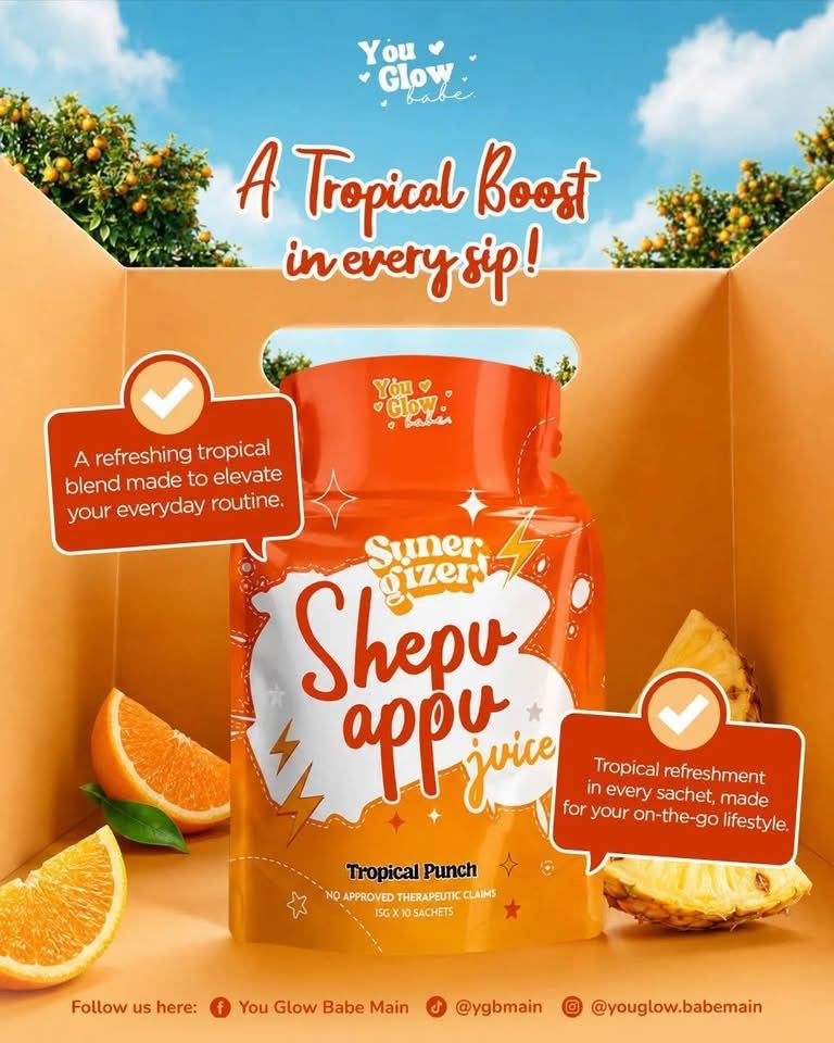 You Glow Babe - SHEPU APPU Juice Tropical Punch 150g - 15g x 10 sachet