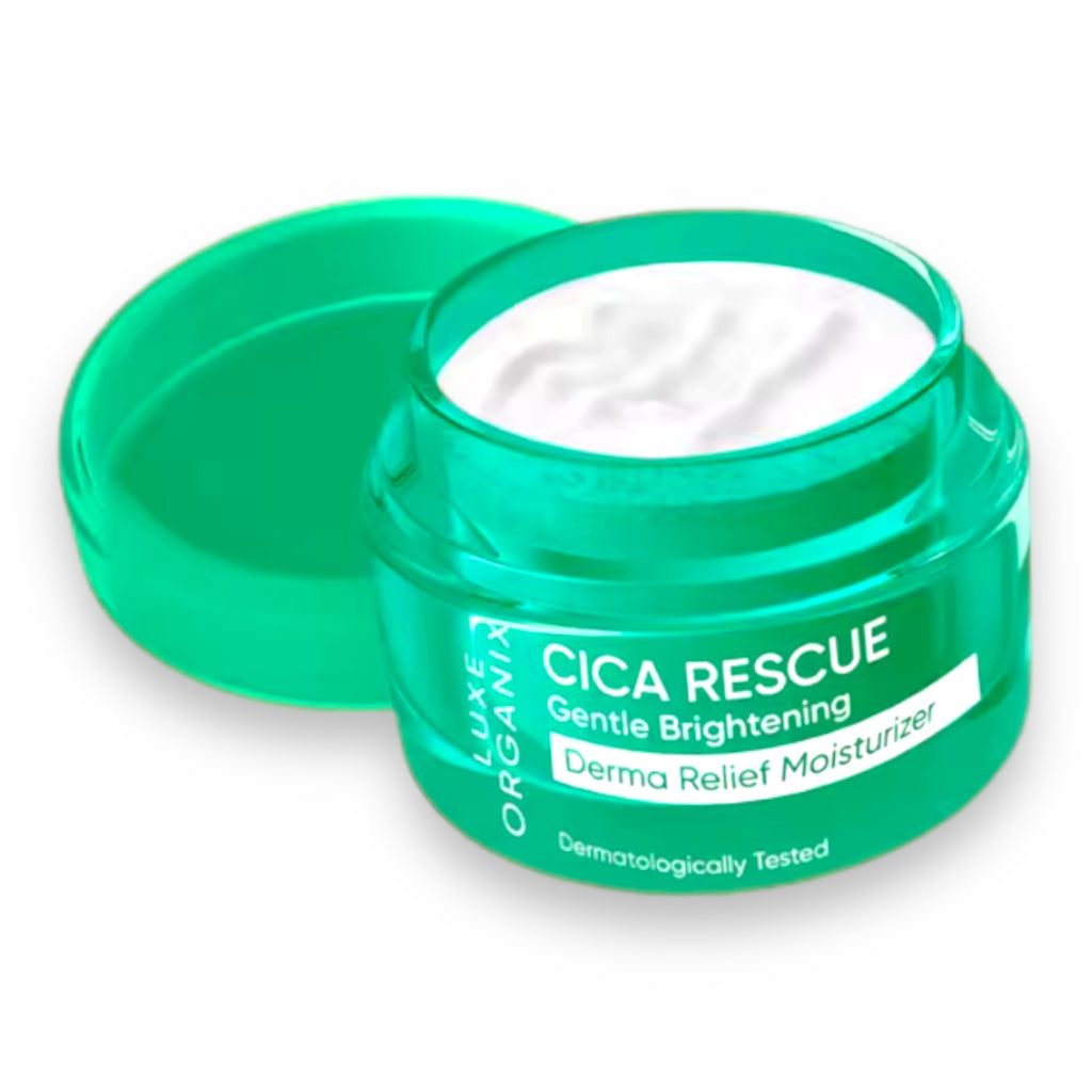 LUXE ORGANIX CICA RESCUE GENTLE BRIGHTENING DERMA RELIEF MOISTURIZER 50G