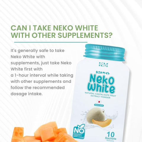 KM - Neko White - Natural Cantaloupe fruit Extract Powder 10 sachet x 18g | Made in Japan