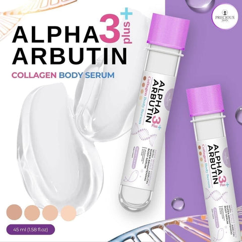 Precious Skin Alpha Arbutin 3+ Collagen Body Serum 45ml ( purple lid )