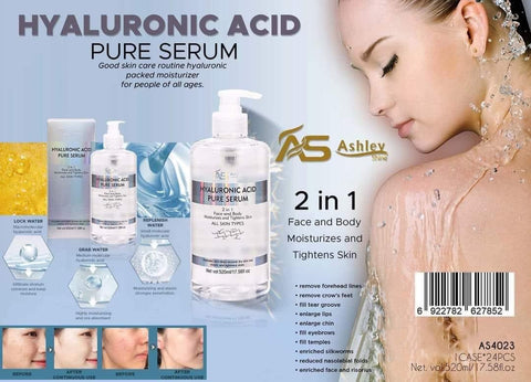 Ahsley - Hyaluronic Acid Pure Serum- Face & Body 520 ML