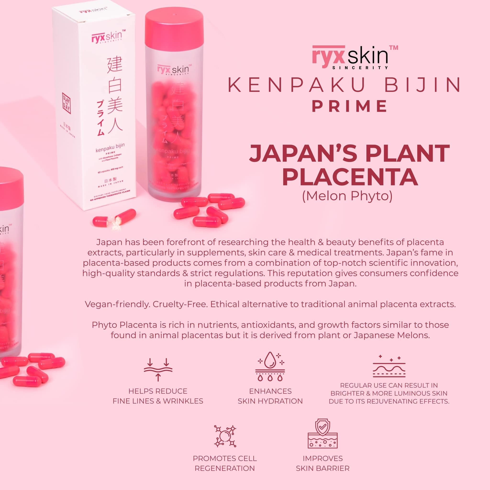 Ryx Skin Kenpakubijin Glutathione Capsul | 62 capsule | made in Japan