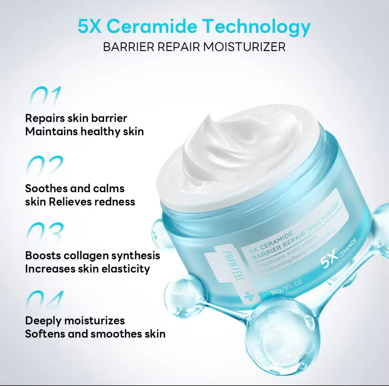 Papa Feel - 5x Ceramide Barrier Repair Moisturizer 30g – My Care Kits